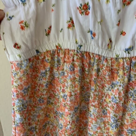 Vintage American Eagle Linen blend babydoll AE Floral Cami Mini Dress coquette - Picture 6 of 9